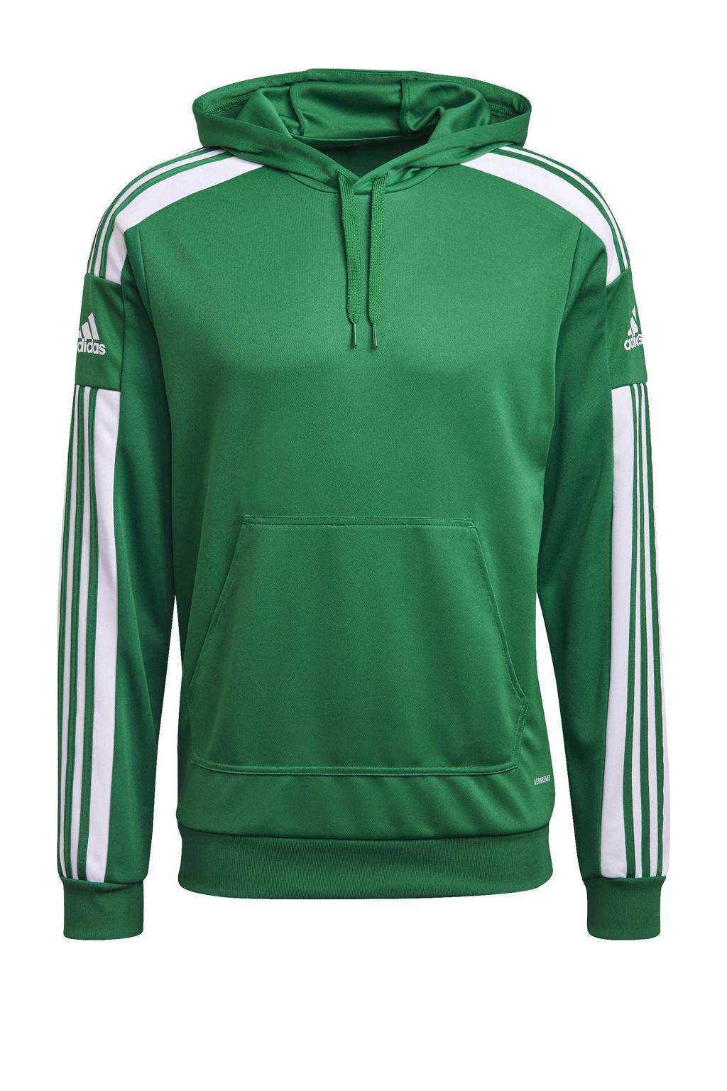 Groene heren adidas Performance Senior sporthoodie Squadra 21 van polyester met lange mouwen en capuchon