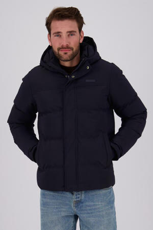 gewatteerde winterjas donkerblauw