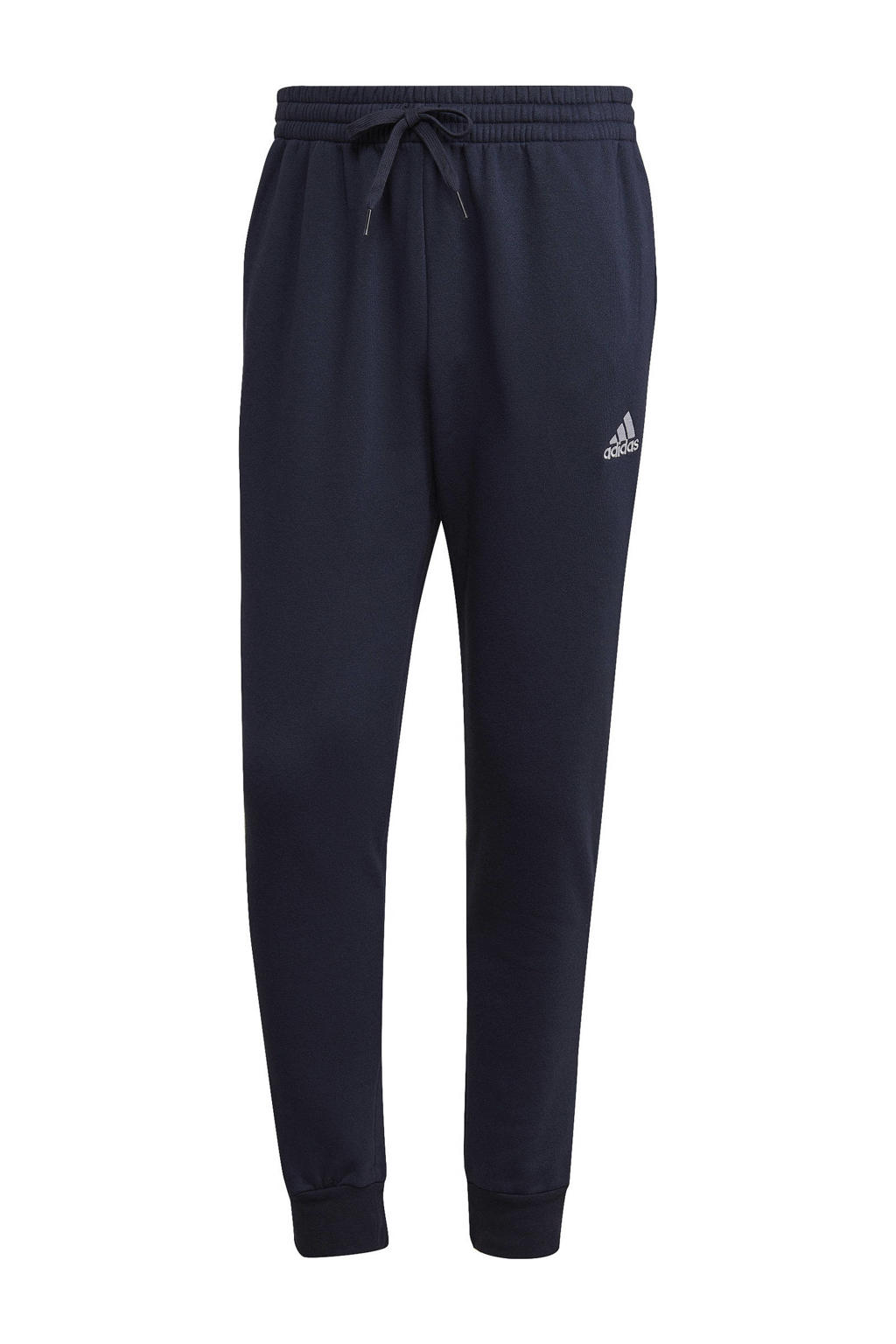 Donkerblauwe heren adidas Sportswear joggingbroek van katoen met tapered fit, regular waist en logo dessin