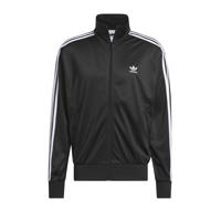 thumbnail: Zwart en witte heren adidas Originals sweatvest Firebird van polyester met logo dessin, lange mouwen, opstaande kraag, ritssluiting en geribde boorden