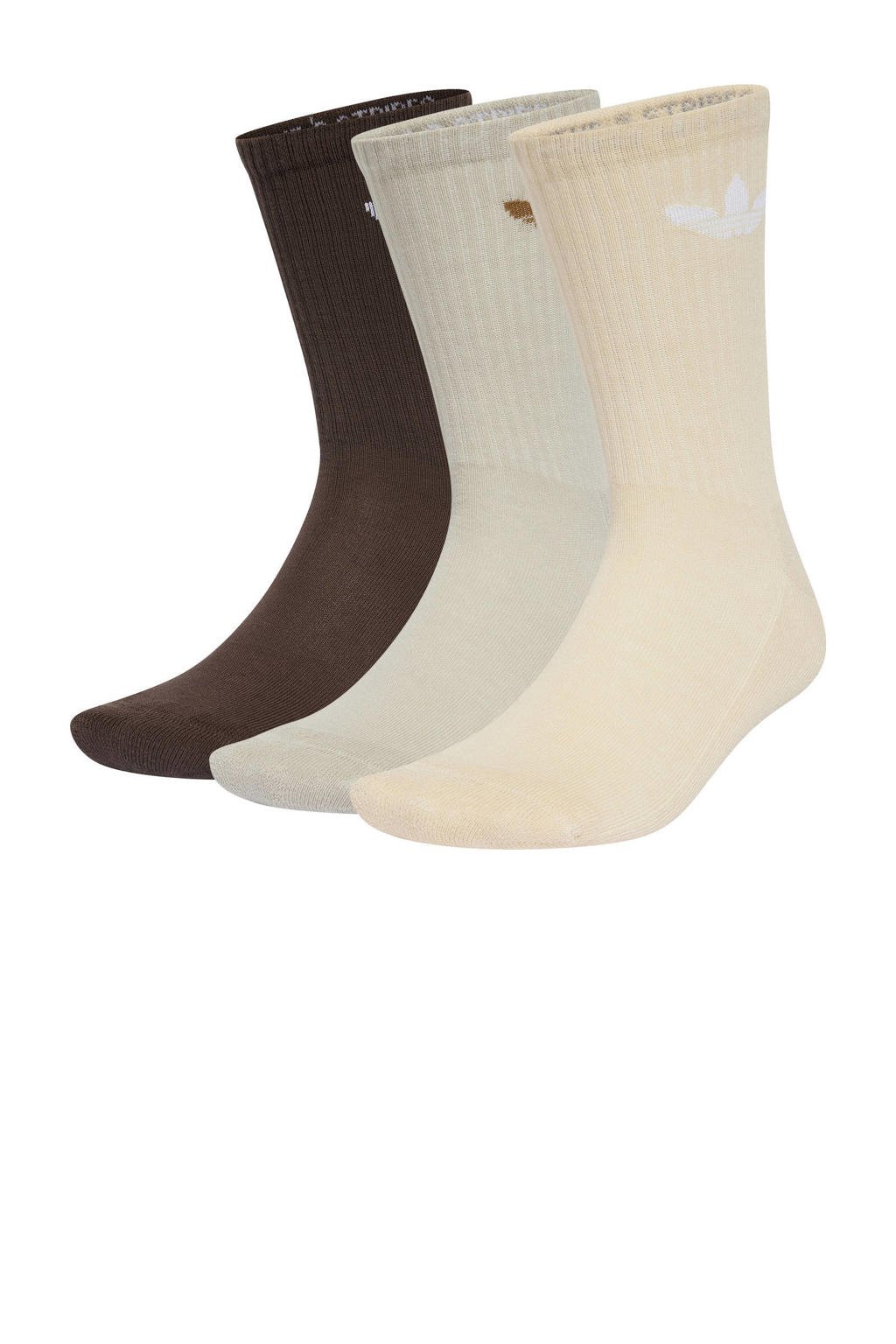 adidas Originals Trefoil Cushion sokken - set van 3 bruin/beige/roze