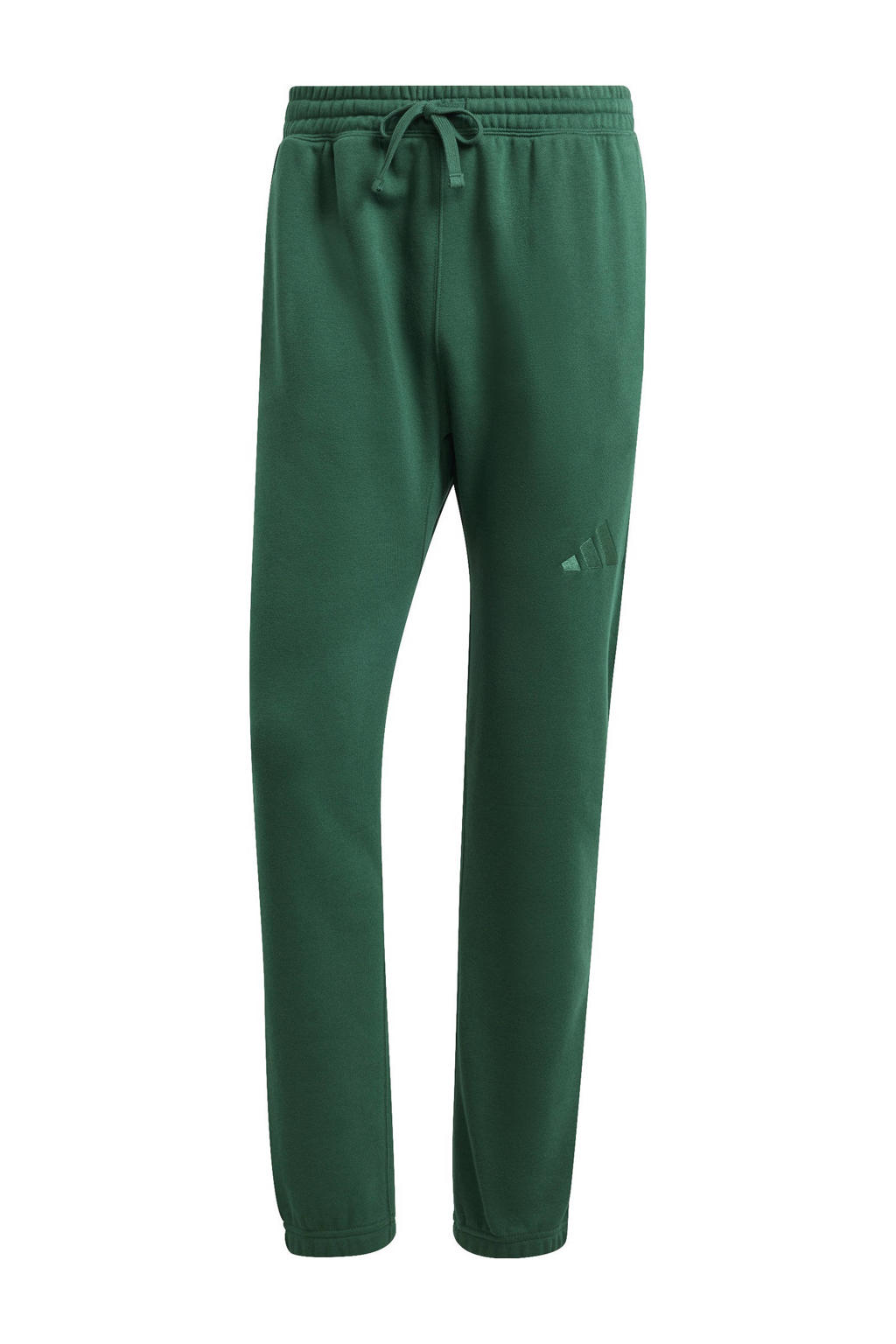 Groene heren adidas Sportswear joggingbroek van katoen met regular fit, elastische tailleband met koord en effen