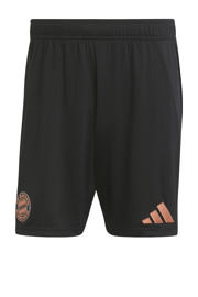 thumbnail: Zwarte heren adidas Performance Senior FC Bayern München voetbalshort Uit van polyester met elastische tailleband met koord en logo dessin