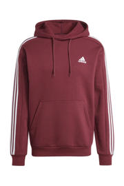 thumbnail: Donkerrode heren adidas Sportswear hoodie van katoen met effen, lange mouwen en capuchon
