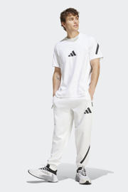 thumbnail: Witte heren adidas Sportswear T-shirt wt van katoen met logo dessin, korte mouwen en ronde hals