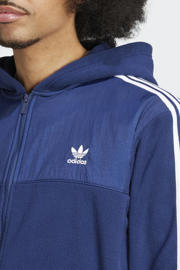 thumbnail: adidas Originals Adicolor 3-stripes fleece hoodie donkerblauw