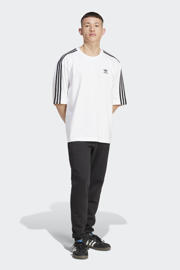 thumbnail: Wit en zwarte heren adidas Originals oversized T-shirt van katoen met effen, korte mouwen en ronde hals