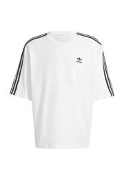 thumbnail: Wit en zwarte heren adidas Originals oversized T-shirt van katoen met effen, korte mouwen en ronde hals