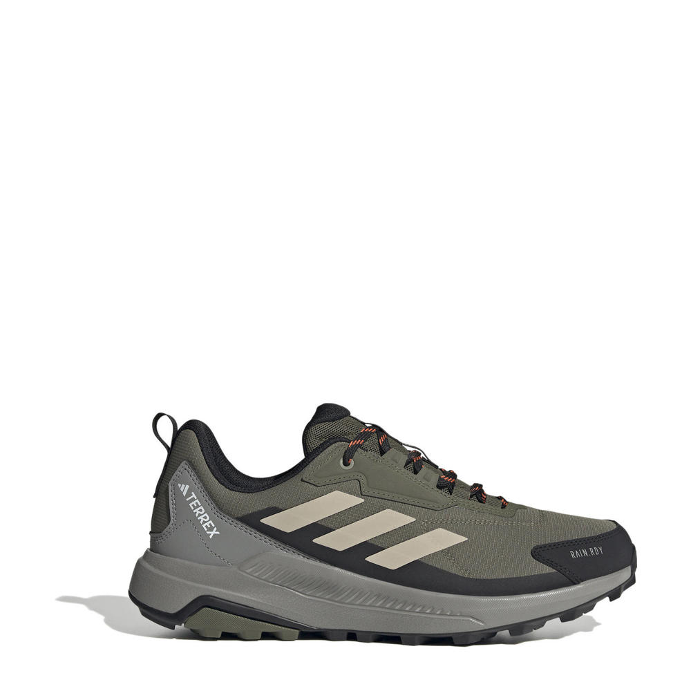 Olijfgroen, beige en zwarte heren adidas Terrex Anylander RAIN.RDY wandelschoenen van mesh-pu/voering: mesh/voetbed: eva met veters