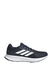 thumbnail: Donkerblauw, wit en zwarte heren adidas Performance Runfalcon 5 hardloopschoenen van mesh-pu/voering: mesh/voetbed: eva met veters