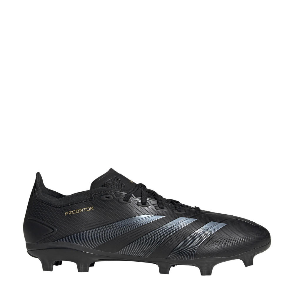 Zwart en antraciete heren adidas Performance Predator senior voetbalschoenen van synthtische/voering:textiel/voetbed: eva met veters
