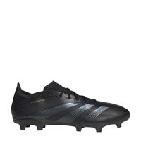 thumbnail: Zwart en antraciete heren adidas Performance Predator senior voetbalschoenen van synthtische/voering:textiel/voetbed: eva met veters