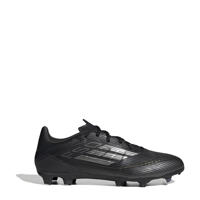 thumbnail: Zwart en grijze unisex adidas Performance F50 League FG MG senior voetbalschoenen van imitatieleer