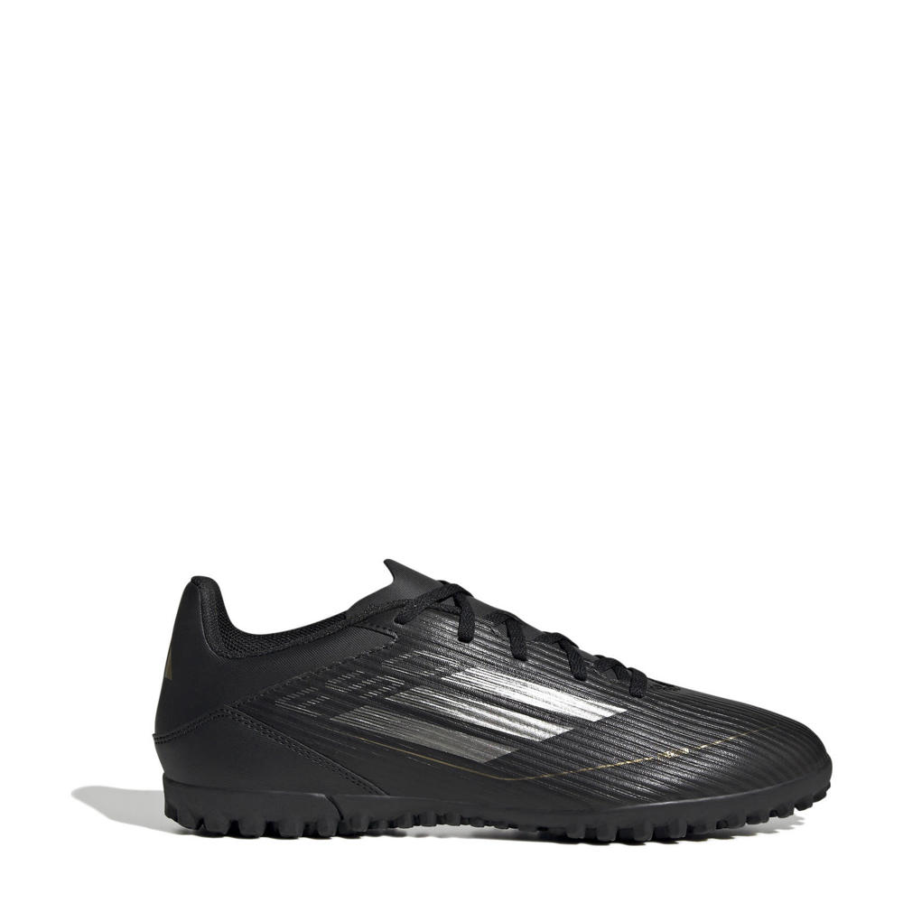 Zwart, antraciet, goud en metallickleurige unisex adidas Performance F50 Club TF senior voetbalschoenen van imitatieleer/voering: textiel/voetbed: eva