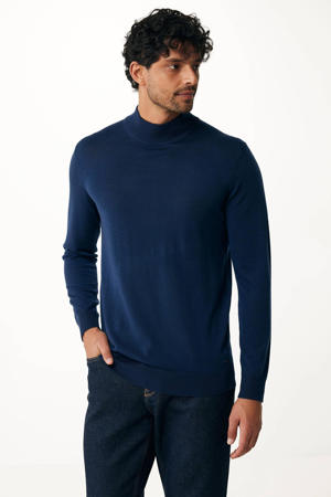 wol gebreide trui donkerblauw