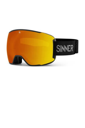 skibril  Snowflake zwart (oranje/roze lens)