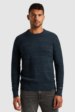 trui met ingebreid patroon donkerblauw