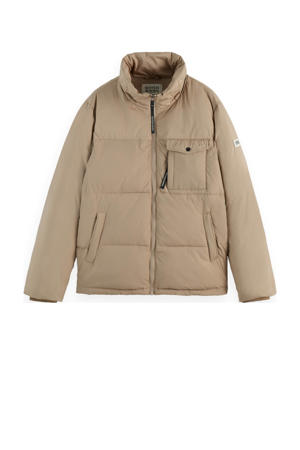 gewatteerde jas beige