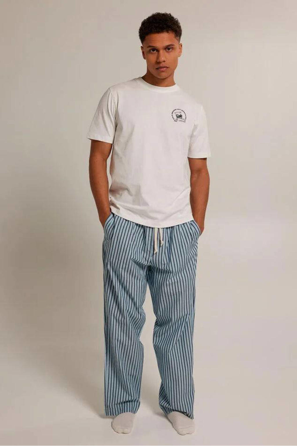 America Today pyjamabroek Lio lichtblauw/donkerblauw