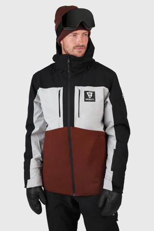 ski-jack Aratin zwart/wit/donkerrood
