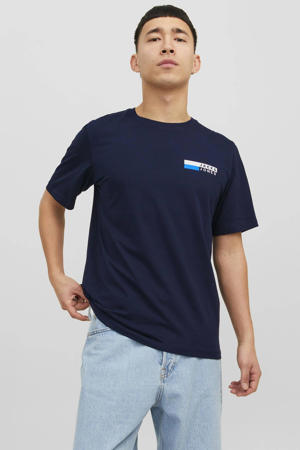 regular fit T-shirt JJECORP met logo navy blazer