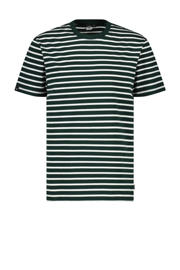 thumbnail: Blauwe heren America Today oversized T-shirt Eric van katoen met strepenprint, korte mouwen en ronde hals