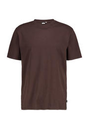 thumbnail: Donkerblauwe heren America Today regular fit T-shirt Eric van katoen met effen, korte mouwen en ronde hals