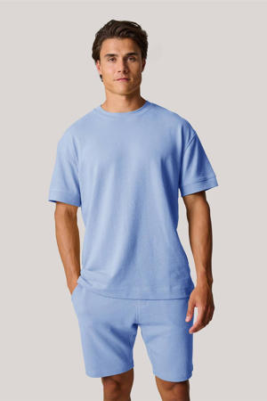 badstof oversized T-shirt lichtblauw