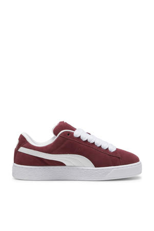 Suede  sneakers donkerrood/wit