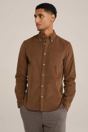 corduroy slim fit overhemd cumin