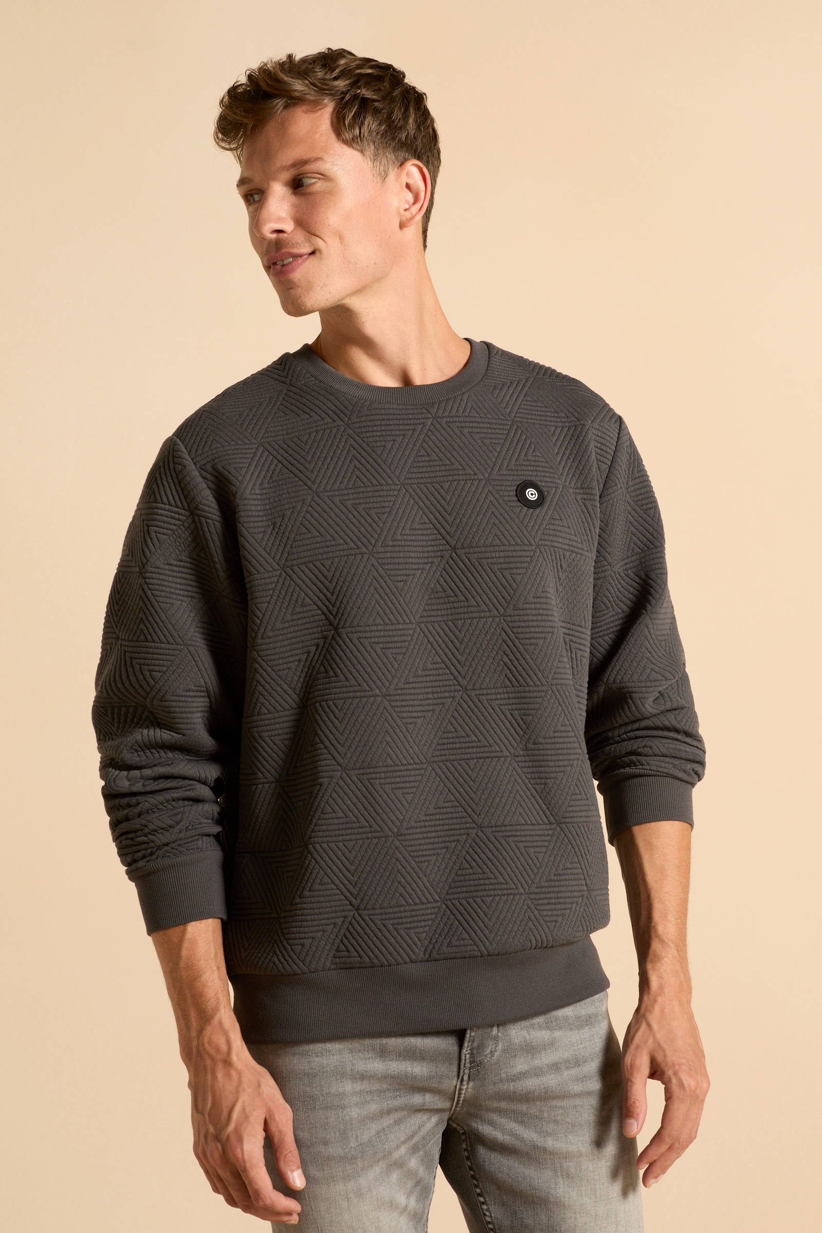 JACK JONES CORE sweater JCOGEO grijs Union River