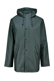 thumbnail: Groene heren America Today regenjas jake van polyester met effen, capuchon en rits- en knoopsluiting