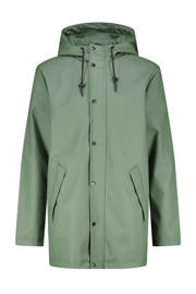 thumbnail: Groene heren America Today regenjas jake van polyester met effen, capuchon en rits- en knoopsluiting