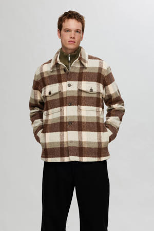 geruit outdoor overshirt bruin