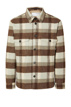 geruit outdoor overshirt bruin