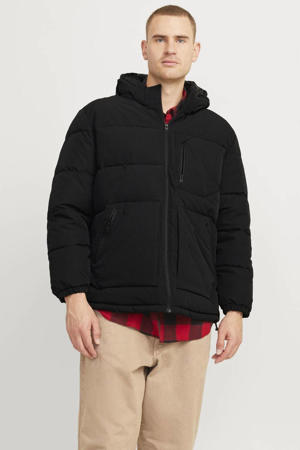 gewatteerde jas JJEOTTO Plus Size zwart