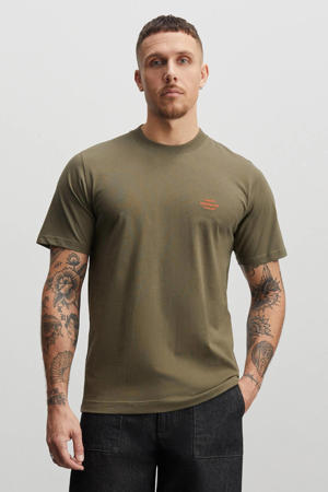 T-shirt met logo kaki
