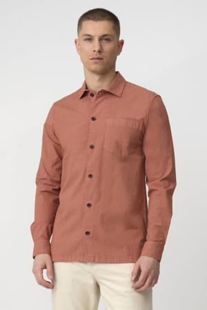 casual overhemd roodbruin