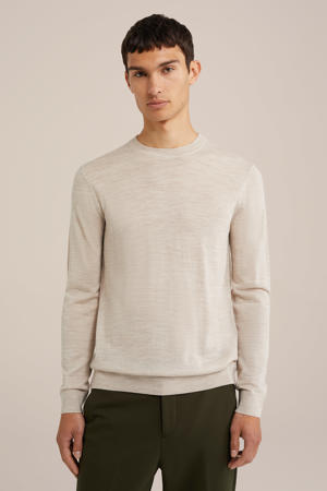 wol gebreide trui beige