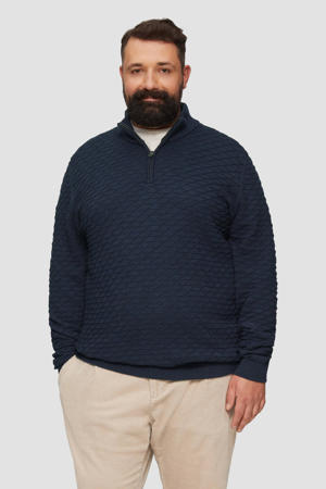 trui donkerblauw fijn gebreid