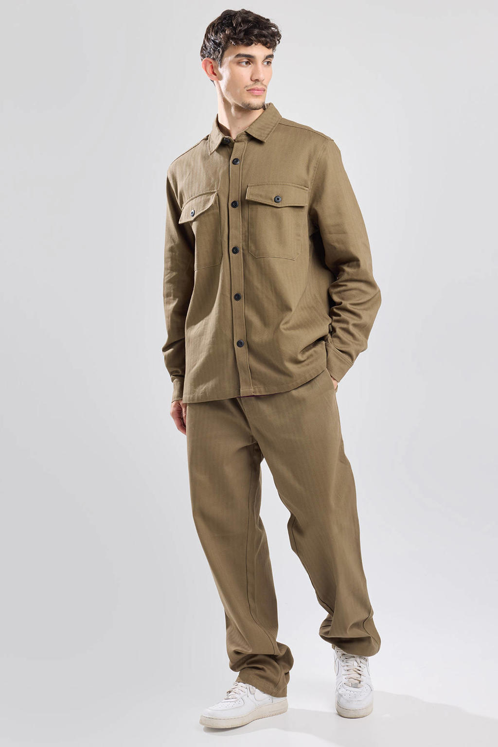 America Today gestreepte loose fit broek Payson bruin