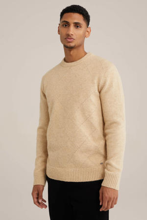 wollen gebreide trui beige