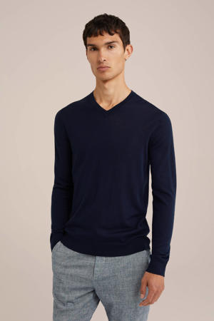 wol gebreide trui donkerblauw