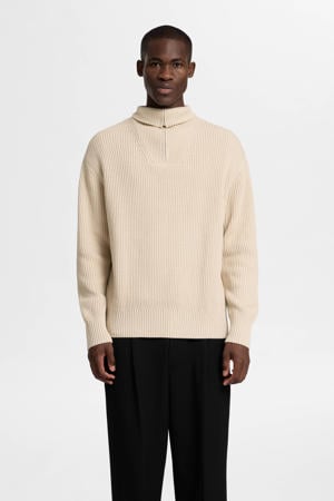 gebreide trui SLHDRY beige