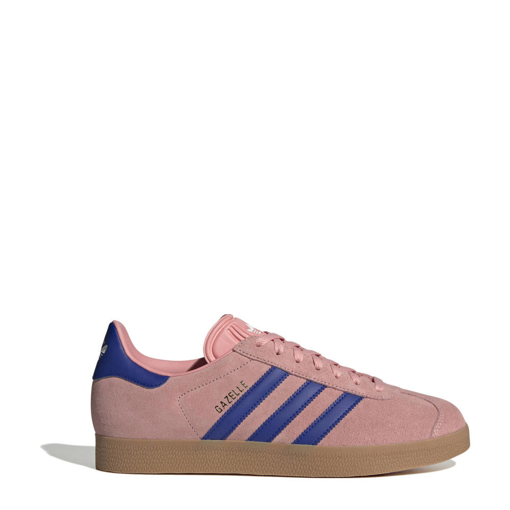 Oudroze en donkerblauwe unisex adidas Originals GAZELLE sneakers gum van suede/voering: mesh/voetbed: ortholite met veters en effen