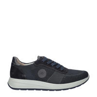 thumbnail: Donkerblauwe heren Ara Matteo Sport sneakers van textiel met veters en effen