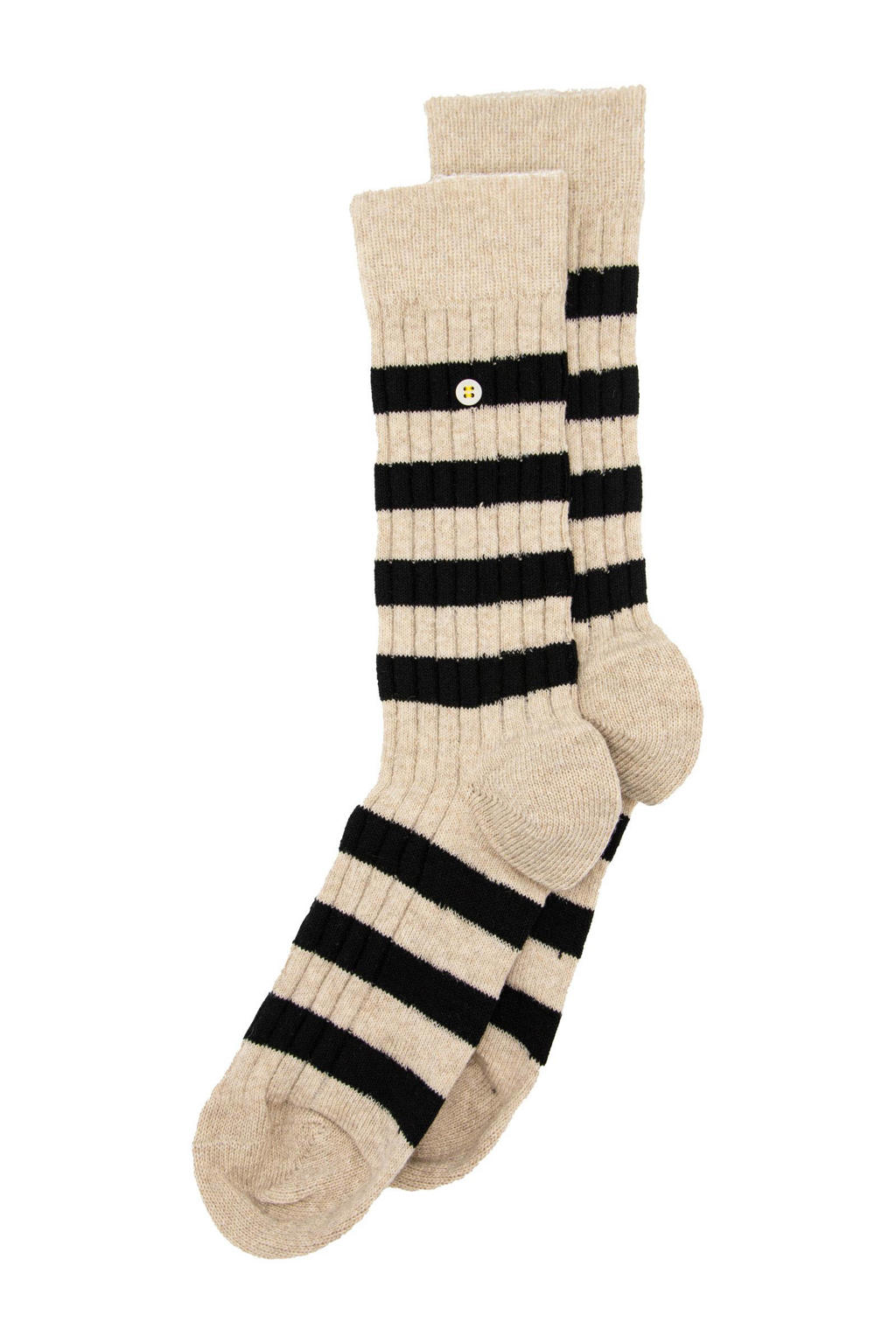 Alfredo Gonzales sokken Merino Cosy stripes beige/zwart