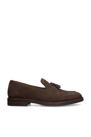   suède loafers donkerbruin
