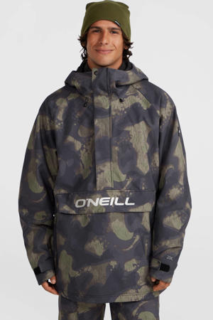 ski anorak zwart/groen/beige