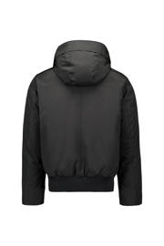thumbnail: Zwarte heren Airforce softshell jas van katoen met effen, lange mouwen, capuchon, ritssluiting en geribde boorden
